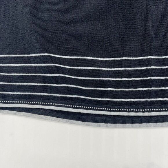 Tahari Arthur Levine Gray Silk Blend Short Sleeve Light Weight Sweater Trim 12 - Picture 2 of 5